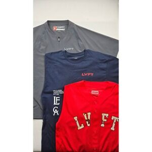 LVFT Live Fit Men's Large 3-Piece Bundle Gym Shirt Half Zip Jersey Set